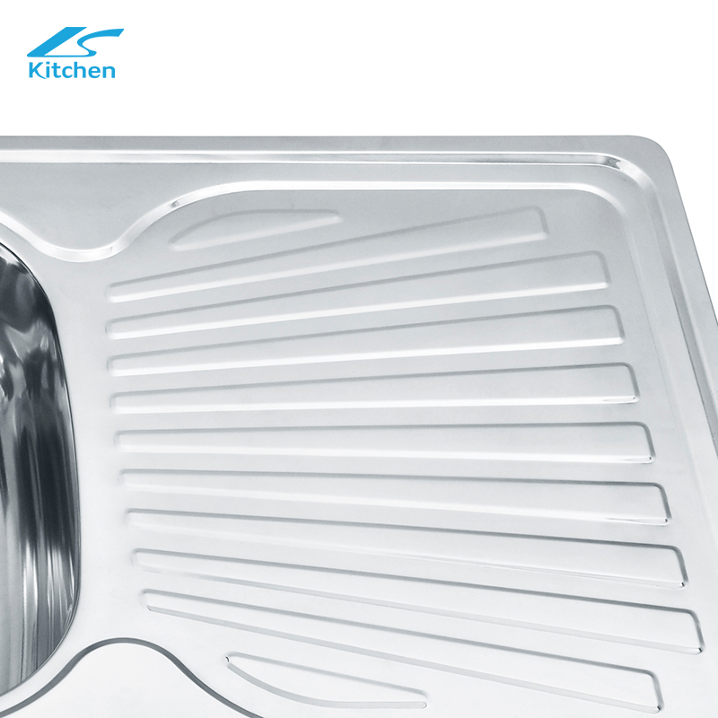 K hote sale factory Restaurant Kitchen Sink single Drainboard double bowl Sink above Mounted Sink លិចចានតែមួយ 