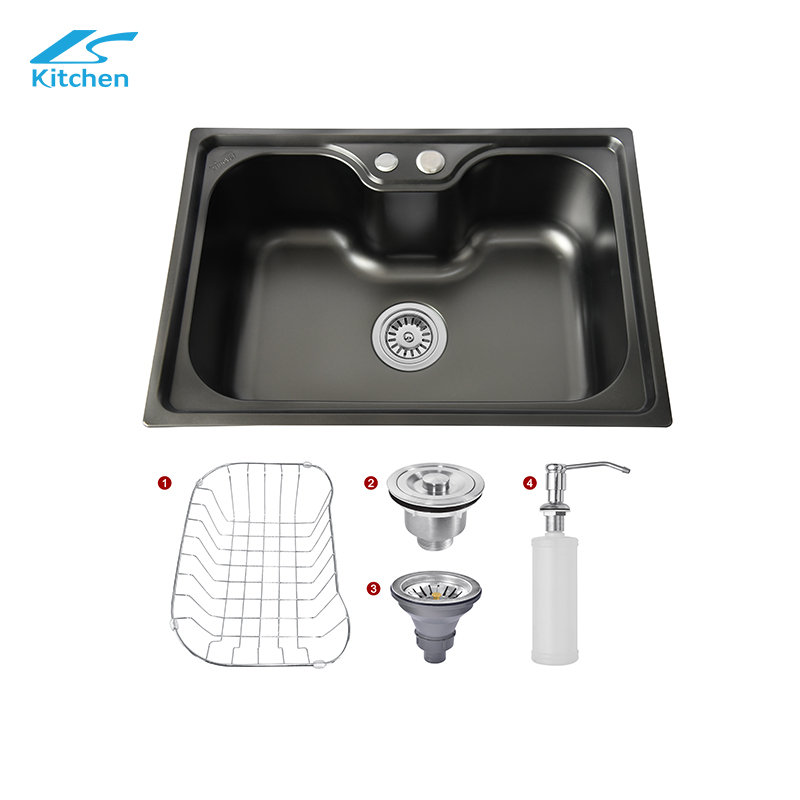 K fregadero de cocina 304 square kitchen nano sink single double sink ធ្វើដោយដៃ nano stainless steel sink