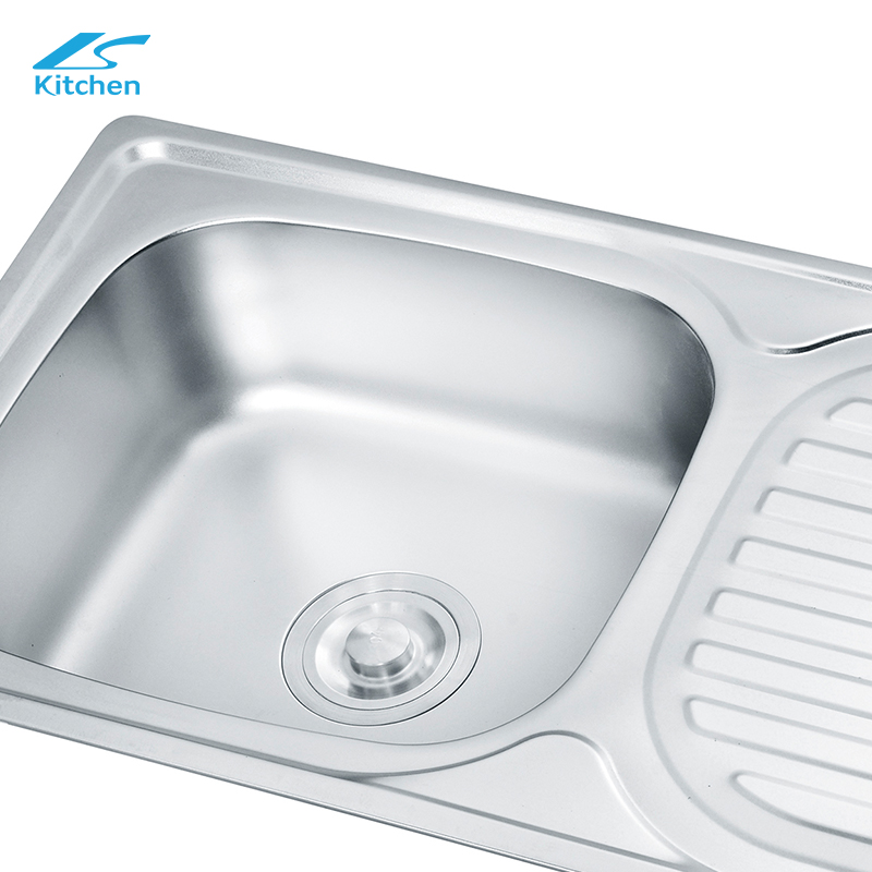 K-7540A ចានតែមួយជាមួយចានបំពង់បង្ហូរតែមួយ SINK ដែកអ៊ីណុក 304